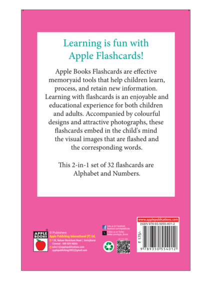 Alphabet & Numbers - 32 Flash cards — inside pages