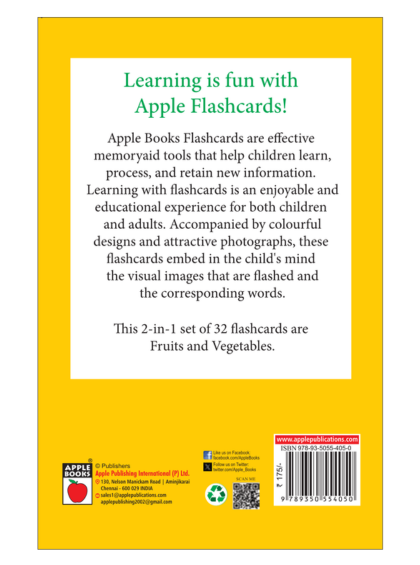 Fruits & Vegetables - 32 Flash Cards — inside pages